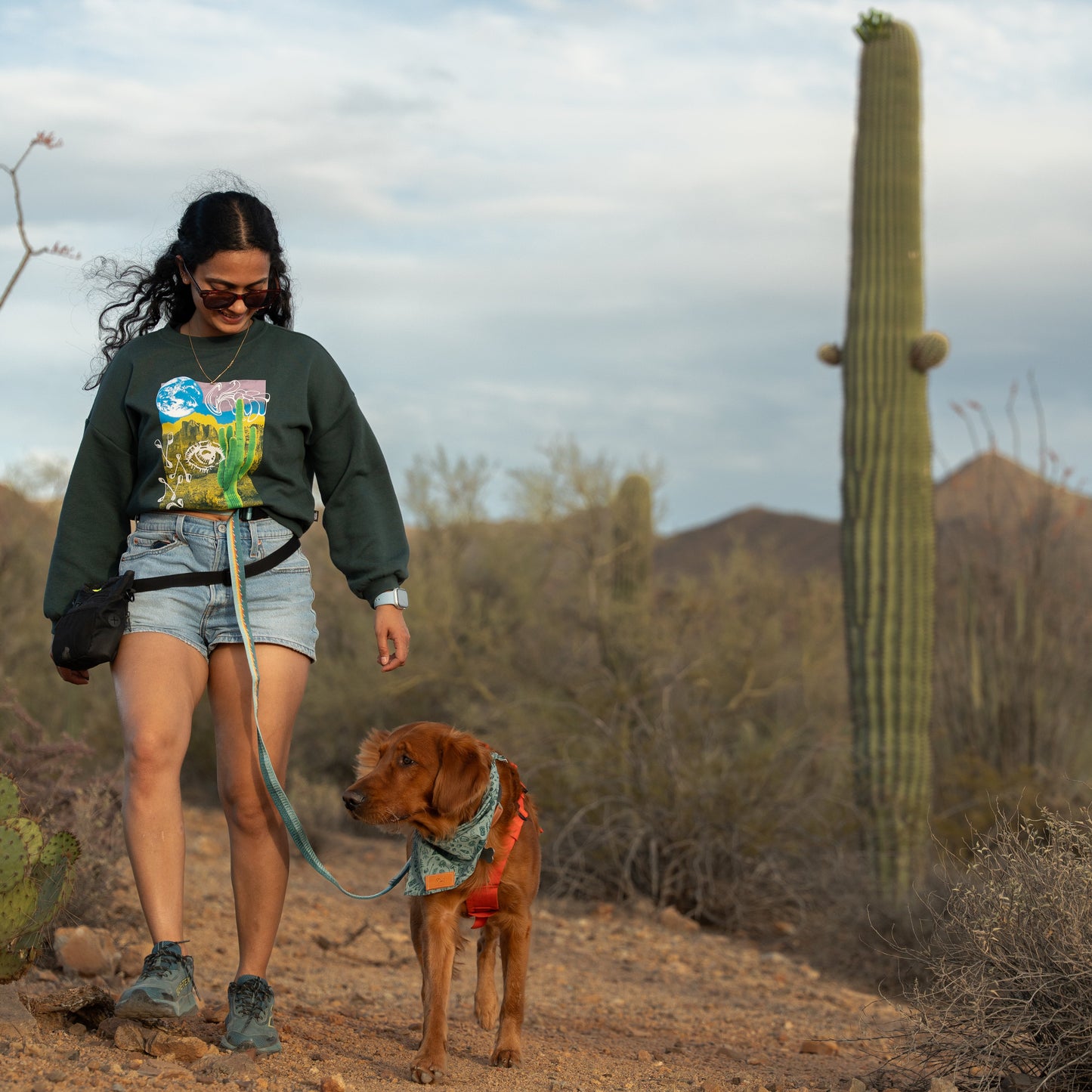 Waist leash for hiking with dogs
