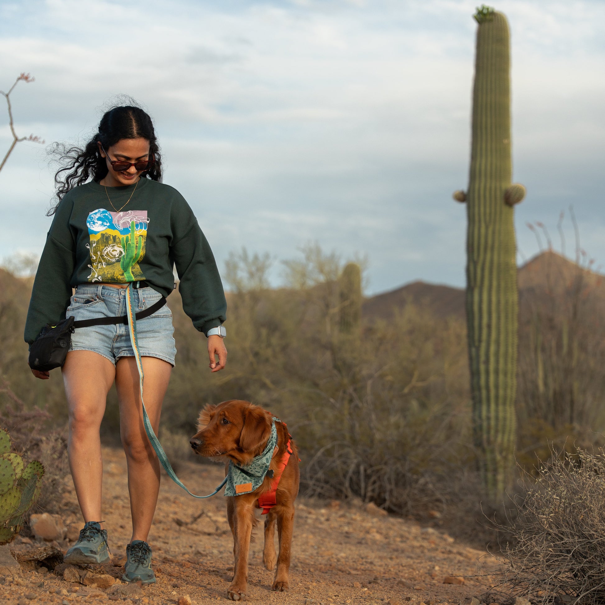 Waist leash for hiking with dogs
